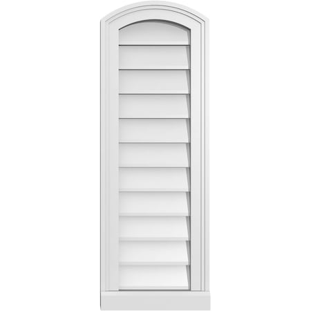 Ekena Millwork Arch Top Surface Mount PVC Gable Vent: Functional, w/ 2"W x 2"P Brickmould Sill Frame, 12"W x 34"H GVPAR12X3403SF